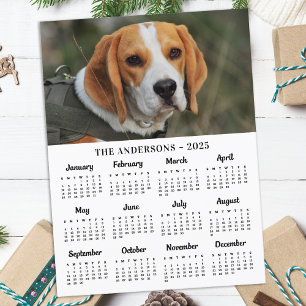 2025 Custom Photo Pet Puppy Dog New Year Calendar Holiday Postcard