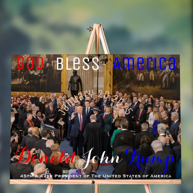 2025 Donald Trump taking the Oath of Office Acrylic Sign (Neutral)