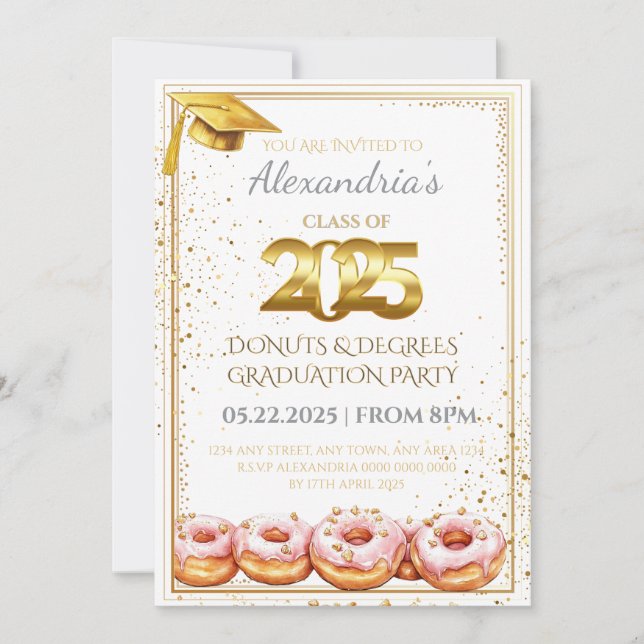2025  Doughnuts and Degrees Graduation Invitation (Front)