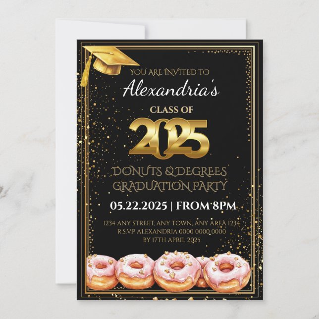 2025  Doughnuts and Degrees Graduation Invitation (Front)