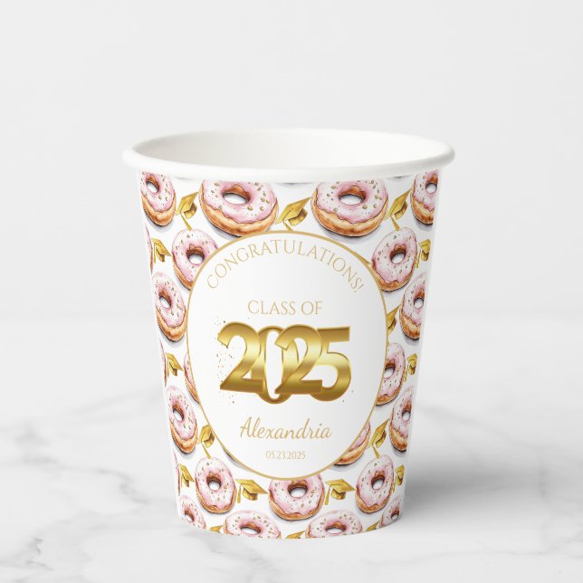 2025 Doughnuts and Degrees Graduation Paper Cup (Front)