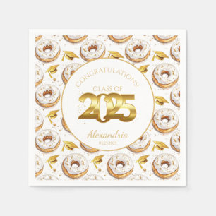 2025 Doughnuts and Degrees Graduation Paper Napkin