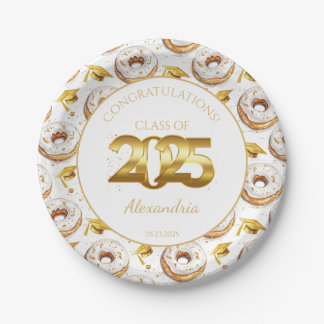 2025 Doughnuts and Degrees Graduation Paper Plate