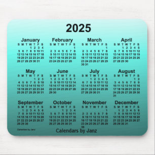 2025 Faded Teal Calendar by Janz Mouse Pad