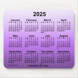 2025 Faded Violet Calendar by Janz Mouse Pad