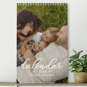 2025 Family Custom Photo Chic Script Calendar