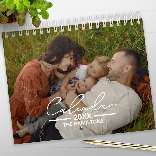 2025 Family Custom Photo Chic Script Calendar (Creator Uploaded)