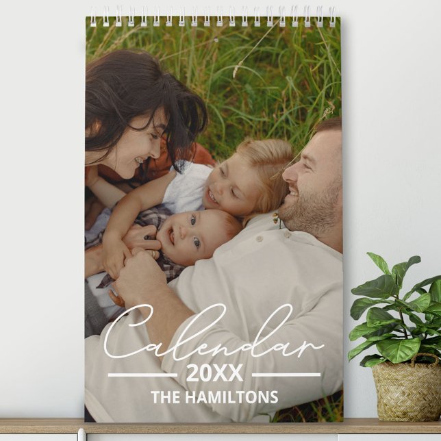 2025 Family Custom Photo Chic Script Calendar (Creator Uploaded)