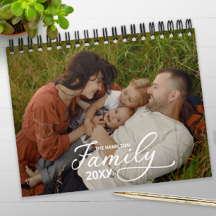 2025 Family Custom Photo Chic Script Calendar