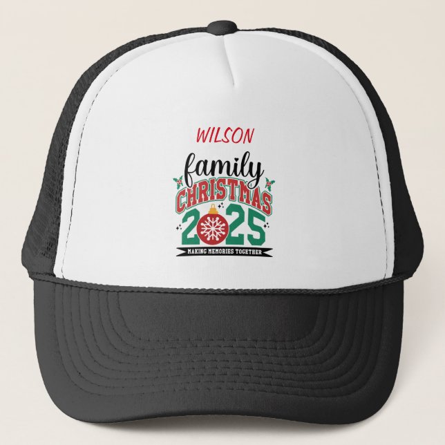 2025 Family Name Christmas  Designs Trucker Hat (Front)
