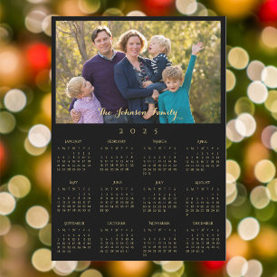 2025 Family Name Photo Calendar Personalised Card