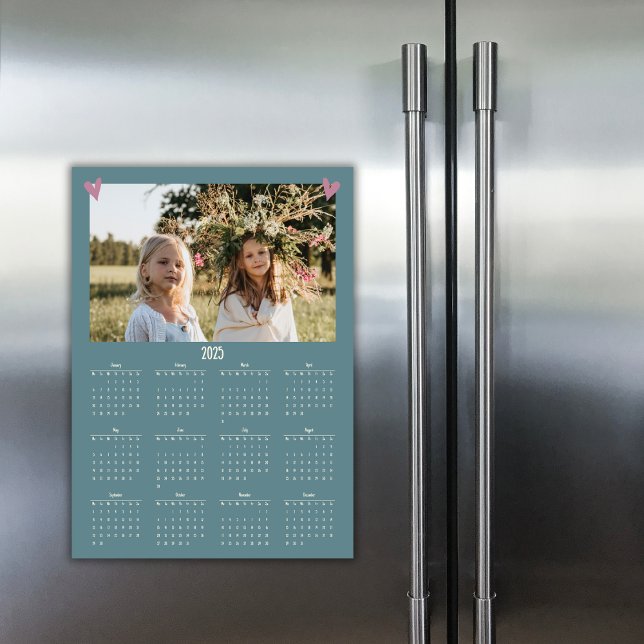2025 Family Photo Calendar Magnet Green (Creator Uploaded)