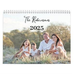 2025 Family Photo Sentimental Modern Elegant Calendar