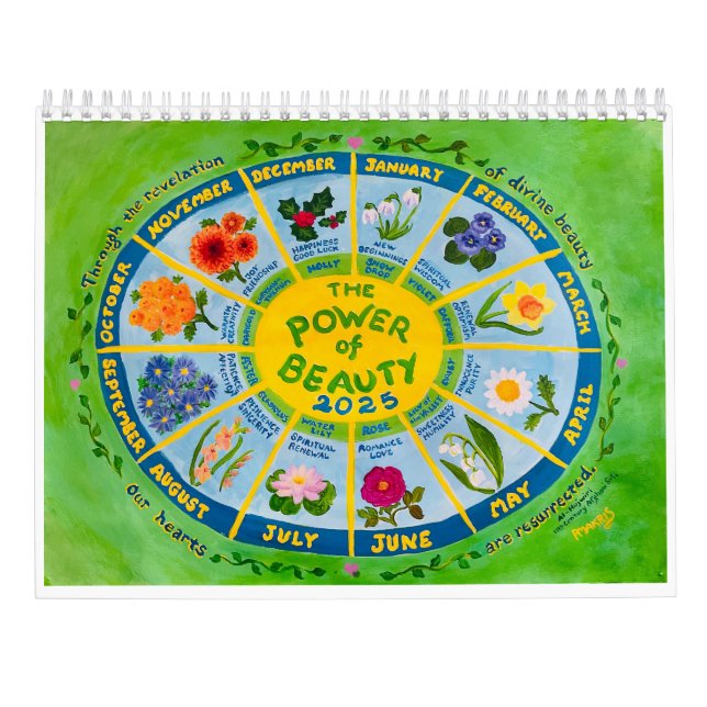 2025 Flower of the Month Inspirational Calendar (Back)