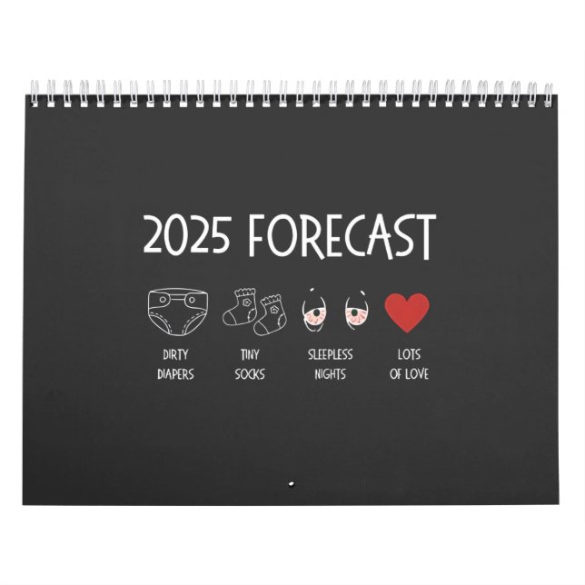 2025 Forecast Mum To Be New Year  Calendar (Cover)