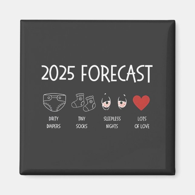 2025 Forecast Mum To Be New Year  Magnet (Front)