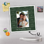 2025 Forest Green Magnet Calendar Holiday Card<br><div class="desc">2025 Forest Green Photo Magnetic Calendar Magnet Holiday Card in modern, classic Forest Green. Add your photo and name for a fun, personalised gift! Perfect for stocking stuffers or small gifts for friends, family, and loved ones. ✨THIS IS FOR 2025.✨ Please contact us at cedarandstring@gmail.com if you need assistance with...</div>