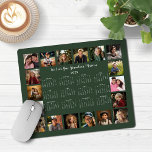 2025 Forest Green Multiple Photo Collage Calendar Mouse Pad<br><div class="desc">🌟2025 Forest Green Multiple Photo Collage Calendar Mouse Pad featuring a simple, minimalist year-at-a-glance calendar and 18 of your favourite photos. All the colours are all customisable. Makes a great gift for grandparents, parents, aunts, uncles, godparents, and more! Please contact us at cedarandstring@gmail.com if you need assistance with the design...</div>