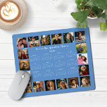 2025 French Blue Multiple Photo Collage Calendar Mouse Pad<br><div class="desc">🌟2025 Cornflower French Blue Multiple Photo Collage Calendar Mouse Pad featuring a simple, minimalist year-at-a-glance calendar and 18 of your favourite photos. All the colours are all customisable. Makes a great gift for grandparents, parents, aunts, uncles, godparents, and more! Please contact us at cedarandstring@gmail.com if you need assistance with the...</div>