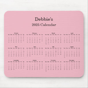 2025 Full Year Calendar Mouse Pad