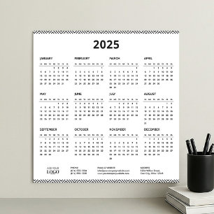 2025 Full Year Mini Calendar Business Logo Modern Poster