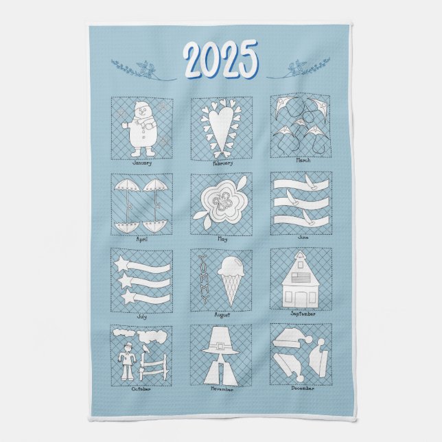 2025 Fun Calendar Tea Towel (Vertical)