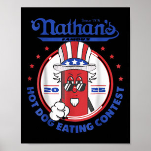 2025 Funny Nathans Famous 2025 Hot Dog Eating Cont Poster
