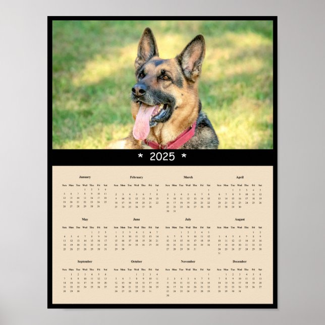 2025 German Shepherd Wall Calendar Poster (Front)