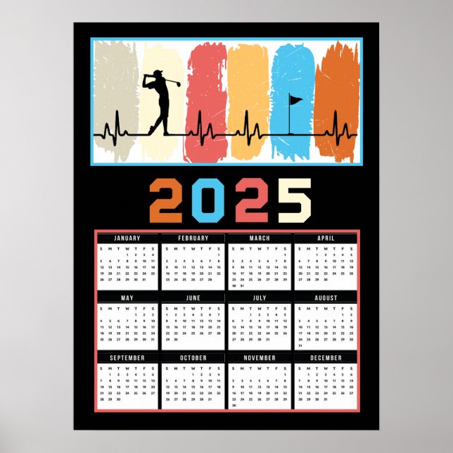 2025 Golf Calendar  Poster (Front)