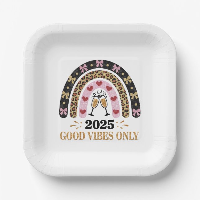 2025 Good Vibes Only Party Plates  (Front)