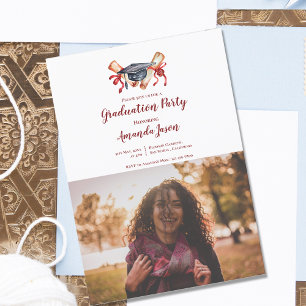 2025 Grad Elegant Two Photo Graduation Party Invitation