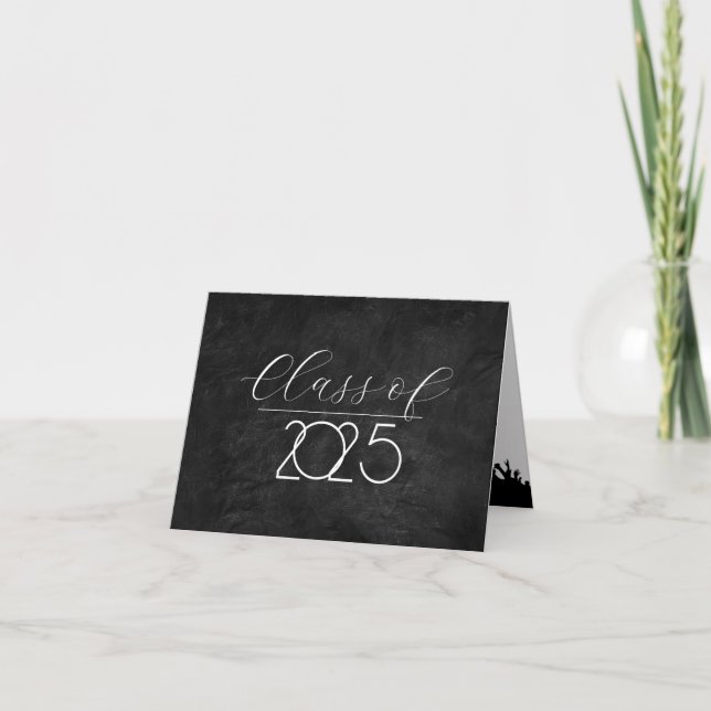 2025 Graduate Congratulations On Black Leather Card (Front)