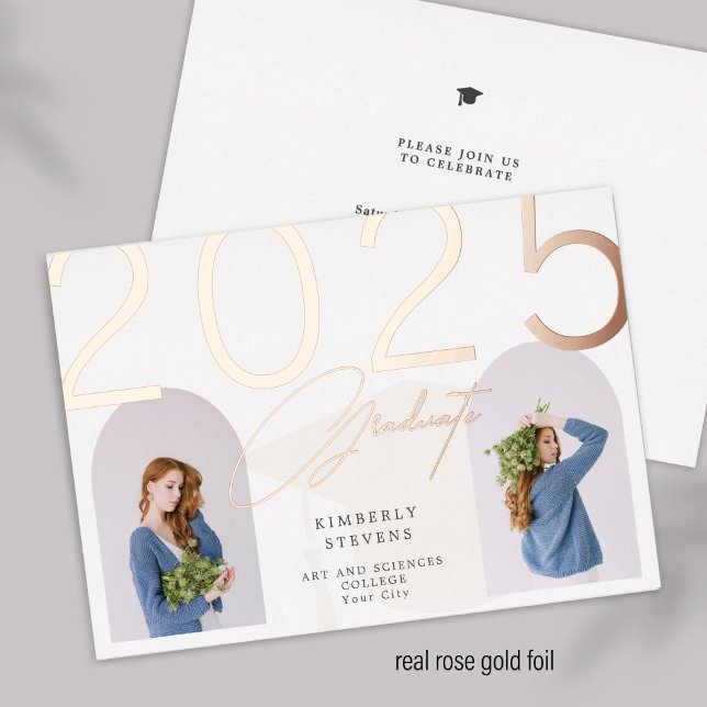 2025 Graduate elegant girly custom 2 photos party (Creator Uploaded)