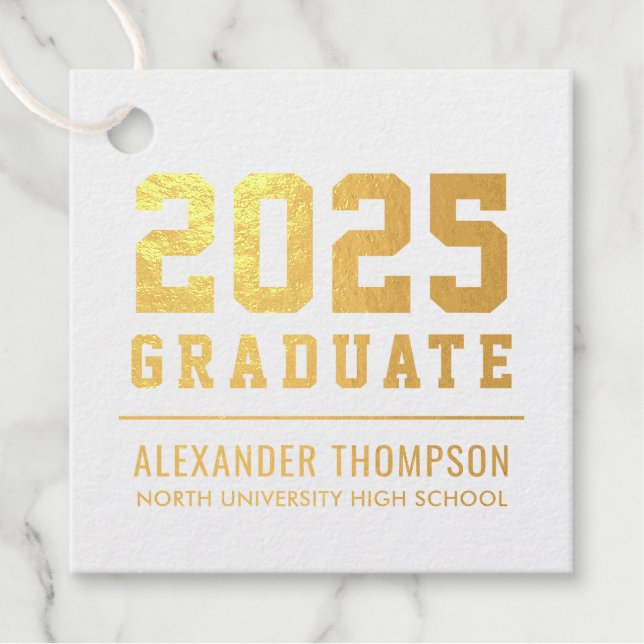 2025 Graduate Modern Graduation Party Favour Tags (Front)