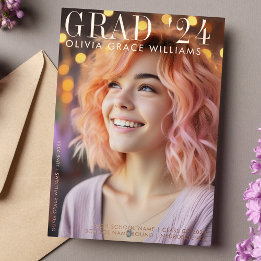 2025 Graduate Overlay Magazine Foil Announcent Holiday Card