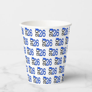 2025 Graduation Blue and Black Paper Cups