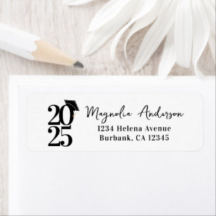 2025 Graduation Cap Return Address Labels