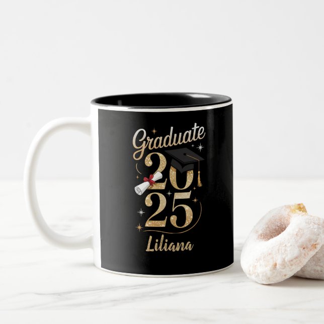 2025 Graduation Gift Idea Two-Tone Coffee Mug (With Donut)