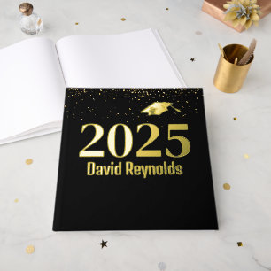 2025 Graduation Gold and Black Guest Book