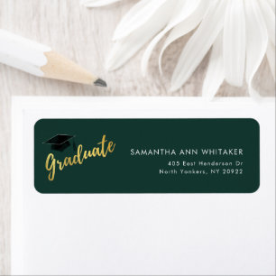 2025 Graduation Green Minimalist Return Address Label