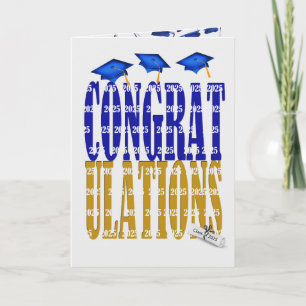 2025 Graduation In Blue and Gold Card