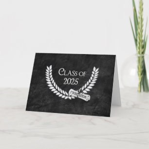 2025 Graduation Laurel Wreath On Leather Card