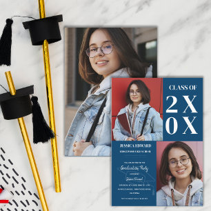2025 Graduation Multi Photo Party Mini Invitation
