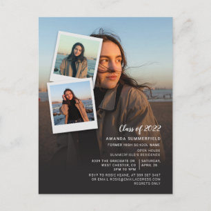 2025 Graduation Multi Photo Script Grad Invitation Postcard