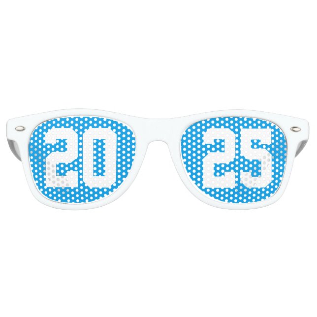 2025 Graduation Party Cool Blue Varsity Retro Sunglasses (Front)