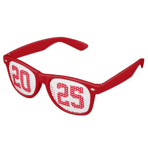 2025 Graduation Party Cool Red Varsity Retro Sunglasses
