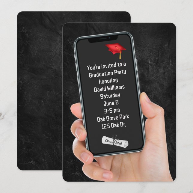 2025 Graduation Party Text Message   Invitation (Front/Back)