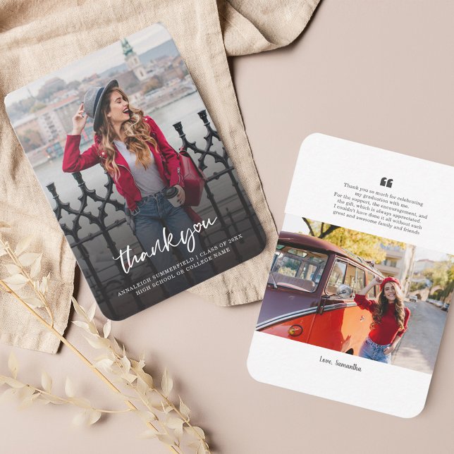 2025 Graduation Photo Grad Thank You Card (Graduation 2024 Graduate Photos Thank You Card)