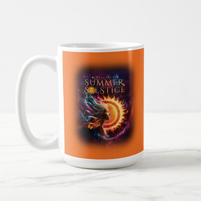 2025 Greensboro Summer Solstice Festival Orange Coffee Mug (Left)