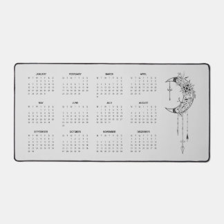 2025 Grey Moon Calendar Desk Mat